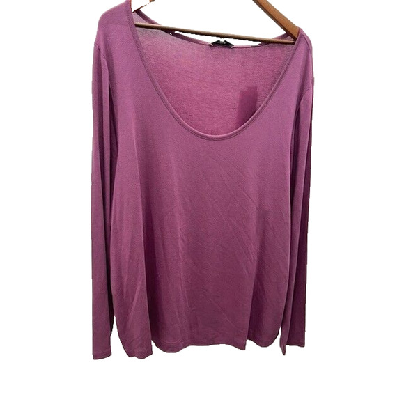 Vince Top Long Sleeves Scoop Neck Pullover Casual Knit Pink Plus Size XXXL NWT - Picture 1 of 6